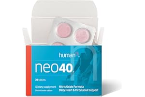 Neo40, Daily Heart and Circulation Support, Nitric Oxide Formula, Dietary Supplement, Quick Dissolve 30 Tablets