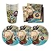 Pirate Ship Treasure Map Birthday Party Supplies Set Plates Cups Napkins Tableware Kit for 16 Guests by PCBS
