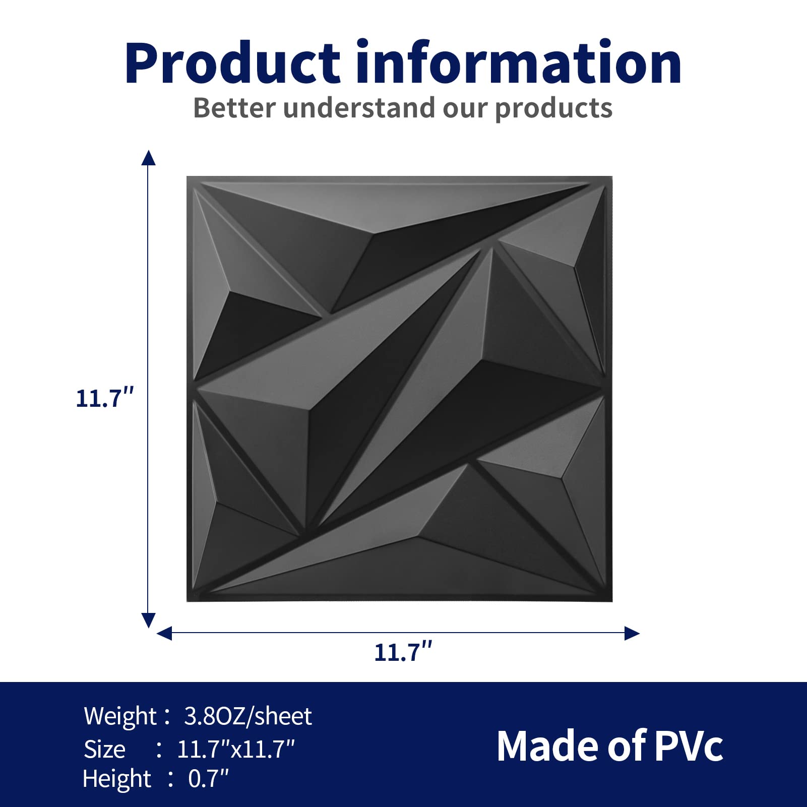 Mua Art3dwallpanels 33 Pack 3D Wall Panel Diamond for Interior Wall ...