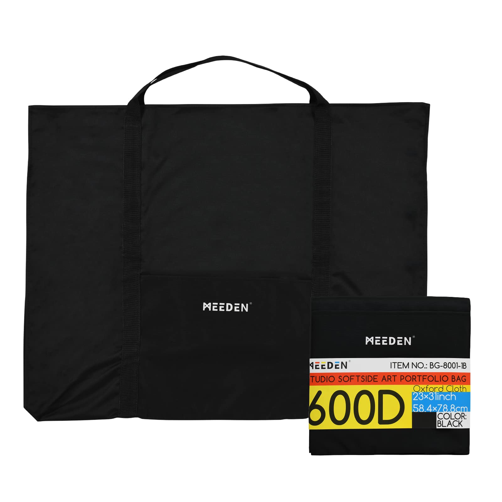 Photo 1 of MEEDEN Soft Art Portfolio Bag: 23 x 31 Inch Black Art Canvas Portfolio Case - Waterproof 600D Oxford Carrying Storage Case for Artwork, Poster, Sketching, and Drawing