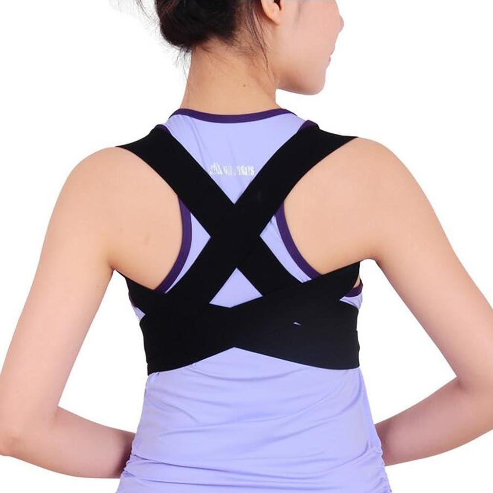Orthosis LL-Elastic Back Shoulder Brace Posture Corrector Support Kyphosis Slouch Habitual Hunchback Belt, l