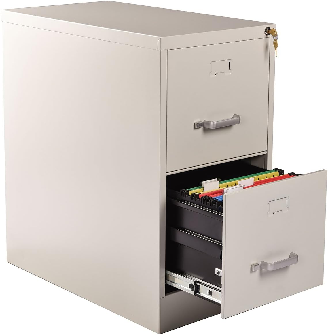 Heyesk 2 Drawer File Cabinet With Lock Vertical Fully Assembled Filing Cabinets Putty 2 Drawer