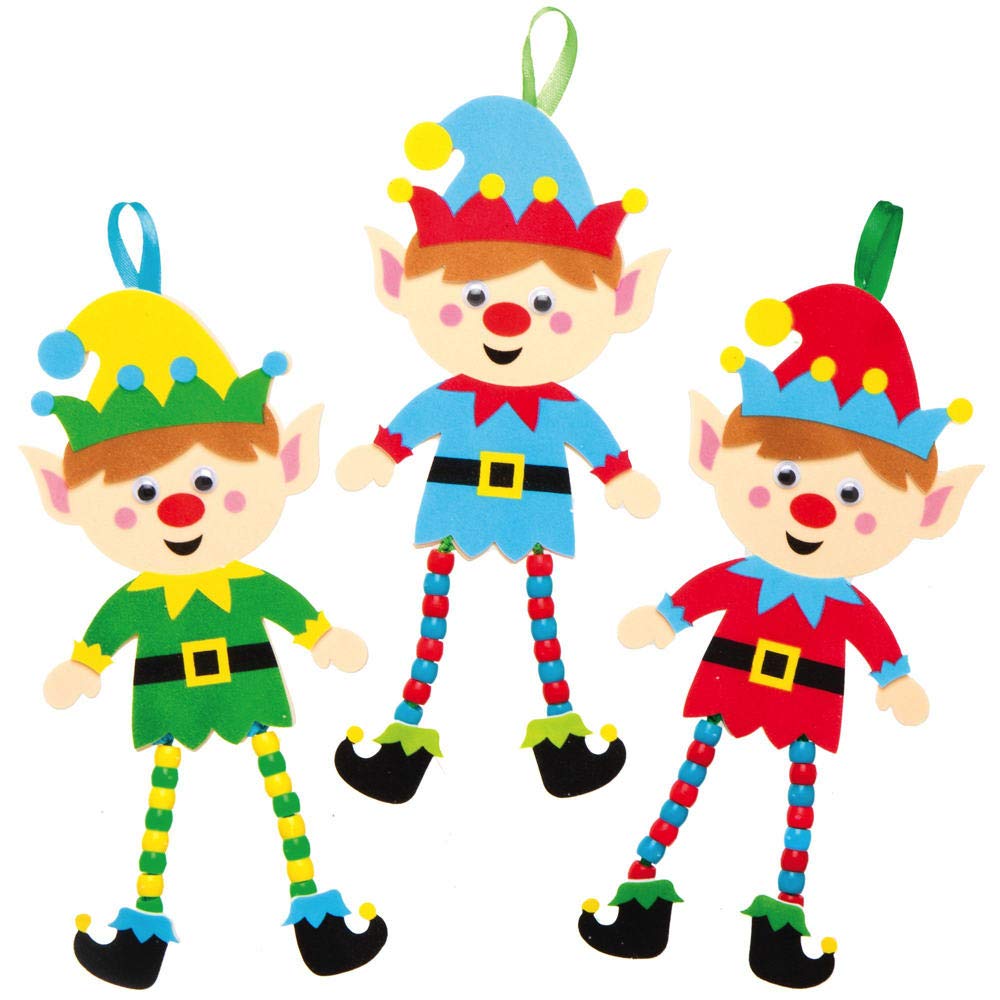 Baker Ross AX398 Christmas Tree Elf Decoration Kits, Pack of 5 - Image 4