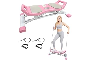 EPHESPORT Upgraded Slide Steppers for Exercise at Home, Balance Board, Wobble Board with Resistance Bands, Portable Ski Balancing Machine Featuring LCD Monitor, Full Body Cardio Workout Equipment