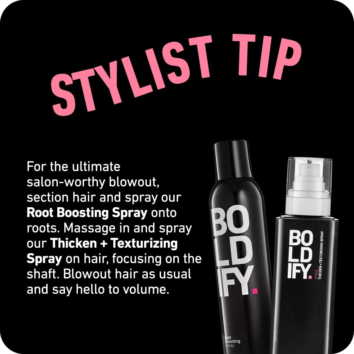 Boldify Hair Thickening Spray - Volume Booster - Stylist-Recommended Texture Spray for Hair Women & Men - 8oz