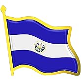 El Salvador Flag Lapel Pin - Enamel Metal National Badge | World Travel Souvenir Gifts for Men & Women | Country Flag Patriotic Brooch Bulk Pack of Pins for Hat, Tie, Clothes, Backpack (1pc)