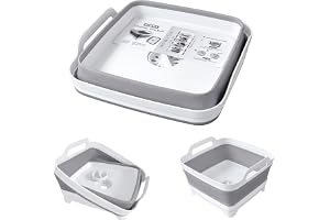 GIMWA 2.4Gal Collapsible Dish Basin with Drain Plug, Baby Bottle Wash Basin | Collapsible Dish Basin for Kitchen, Space-Saving Portable Sink for Camping, RV, Laundry, Fruit & Vegetable Washing