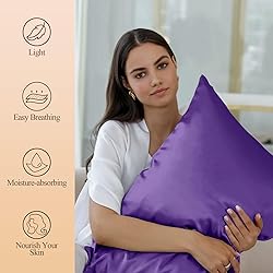 Satin Body Pillow Cover, Purple Silky Cooling