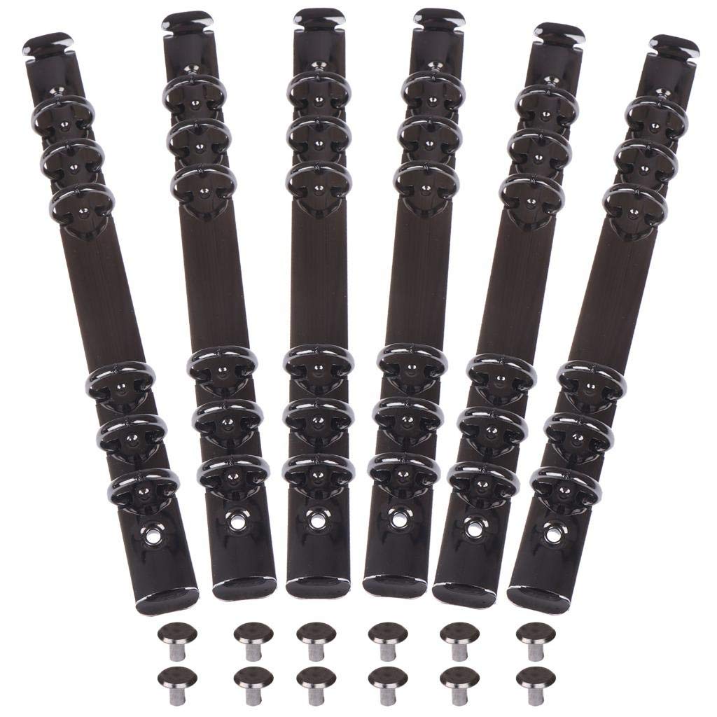 6 Pcs 6-Hole Ring Binder Mechanisms Replacement Kit A5 Metal Clip Rings Binder Mechanism for Binder Planners O-Shaped Ring Loose Leaf Binding Spines Combs for Paper Storage Folder Planner Accessories