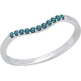 Dazzlingrock Collection Round Gemstone or Natural Diamond 11 Stone Contour Stackable Wedding Band for Women in 925 Sterling Silver
