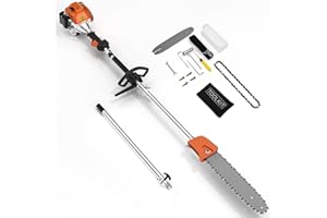DATINGDAY 48CC Gas Powered Pole Saws,2-Stroke Gas Pole Saws for Tree Trimming with11.5in Cutting Bar,16 FT Extendable Pole Chainsaw Tree Trimmer