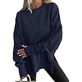 ANRABESS Women Oversized Sweatshirts Thumbhole Long Sleeve Hoodies Shirts 2025 Fall Side Slit Pullover Top Teen Y2k Outfits