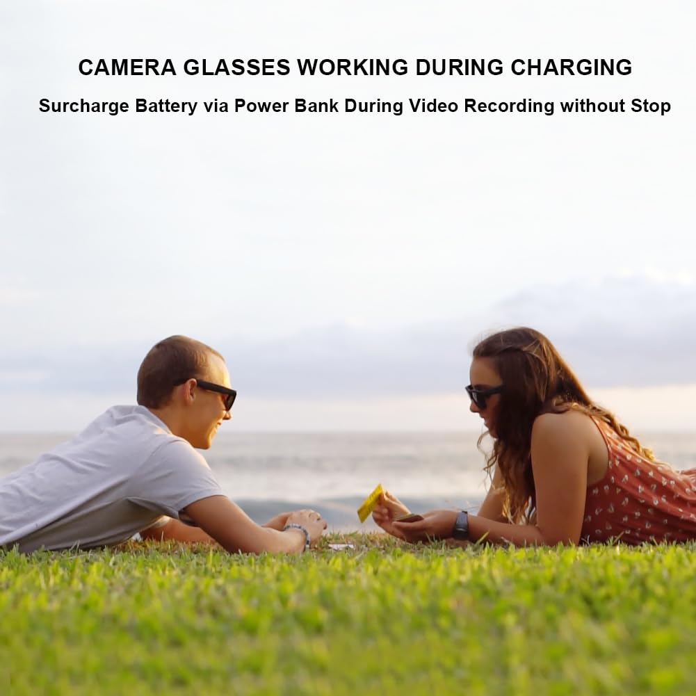 OhO Smart Glasses with Full HD Camera & Open Ear Bluetooth Speaker Headphone,Built in Memory,for Men Women