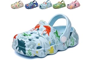 Fadezar Kids Clogs Boys Girls Toddler Dinosaur Slip on Slide Garden Shoes Cartoon Beach Pool Kids Clog Sandals Slippers Water Clogs