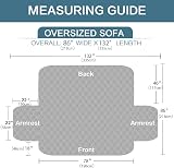 BellaHills 4 Seater Sofa Cover Quilted Water Resistant Protectors Black Grey view 2