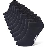 Henwarry Women's 10 Pairs Athletic Running Low Cut Socks Thin Cotton Soft Ankle Tab Socks