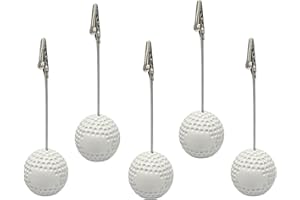 Xiaoyztan Golfball Clip for Table, Place Card Stand Holder, 5 Inch Height Memo Clip, Number Card Holder, Name Card Table Stand Decorations for Home Office Desk Sports Party Wedding Ceremony, 5 Pcs