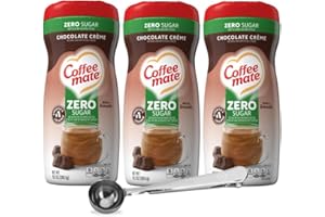 Chocolate Crème Zero Sugar Powdered Creamer, 10.2 oz Canister (3-Pack) with Direct Coffee Tea Est 2019 Barista Spoon Clip – Non-Dairy, Gluten-Free Coffee Creamer for Chocolatey Indulgence