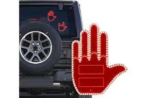 KEEPDONE Glogesture Hand Light for Car,Road Rage Hand Led Sign for Car,Light Up Hand Gesture Light for Cars Window,Glo Gesture with Remote,Funny Cars Accessories,Cool Stuff for Men and Women Gifts (Red)