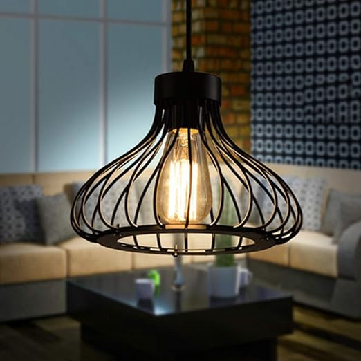 Modern Vintage Industrial Retro Pendant Light Metal Cage Loft Bar