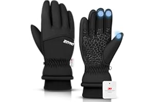 RYMNT Winter Waterproof Gloves Women Men, 3M Thinsulate Windproof Thermal Ski Glove with Touchscreen, Anti-Slip Snow Warm Gloves for Cycling, Driving, Hiking, Biking, Riding, Running, Outdoor Sports