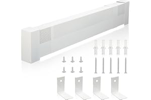 Ceelpeopar 6 FT Baseboard Heater Cover for Baseboard Heating with Left and Right Endcaps, Baseboard Radiator Covers Adjustable Length from 3FT to 6FT for Replacing Baseboard Covers for Heaters