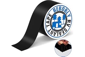 BEBOBLY Butyl Sealant Waterproof Tape,RV Roof Tape Black,4 Inch X 50 Foot Leak Repair Sealant Tape，UV & Waterproof For RV Roo
