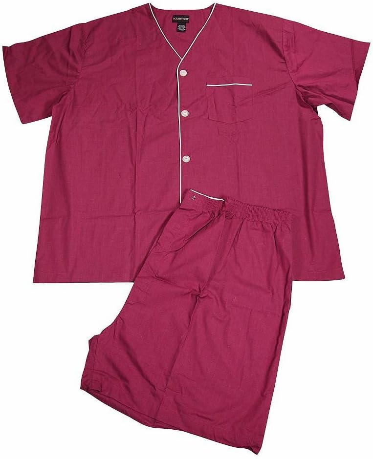 Botony 500 - Mens Big and Tall SS Knee Length Broadcloth Pajamas