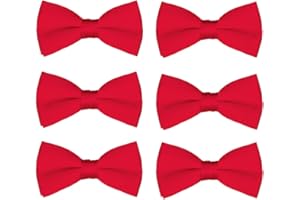 FOMANN Boys Wedding Bow Tie 6 Pack Children Chorus Pre-Tied Bowties Kids Tuxedo Solid Ties