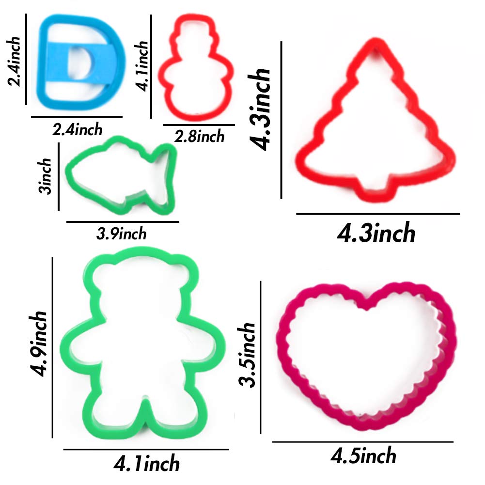 HansGo Christmas Cookie Cutters, 56PCS Gingerbread Man Cookie Cutters Mold Alphabet Cookie Cutters