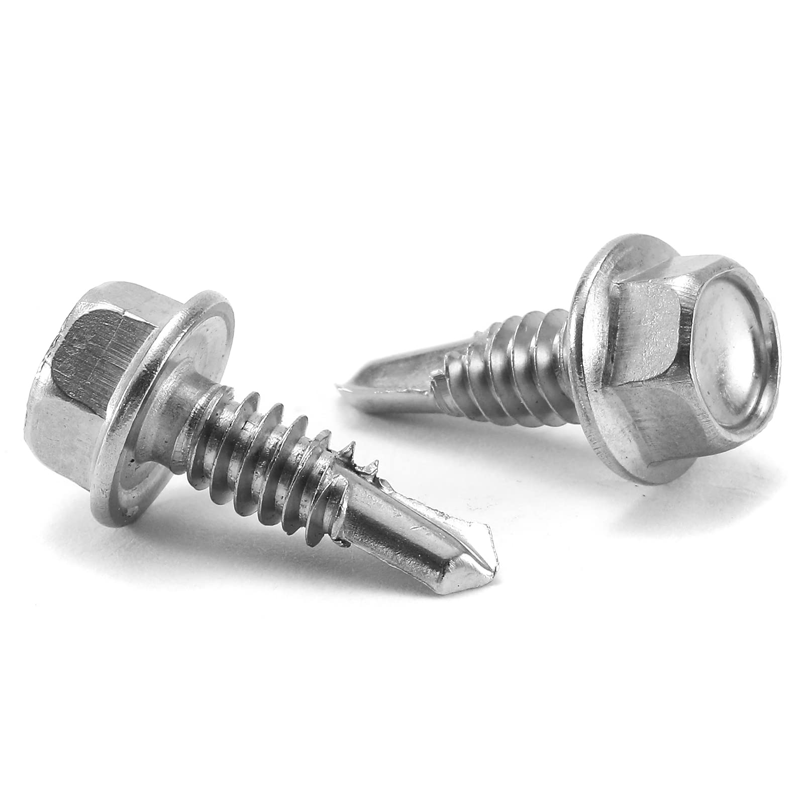 Photo 1 of #8 x 5/8" Sheet Metal Screws 100PCS 410 Stainless Steel Hex Washer Head Fast Self Tapping Screws by SG TZH