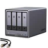 UGREEN DXP4800 Plus 4-Bay NAS for Families, Creators &amp; Small Teams | 4K Home Media, File Server &amp; Hardware Transcoding, Intel 8505, 8GB DDR5, 10GbE&amp;2.5GbE, Built-in 128G SSD, 2xM.2 NVMe,Diskless