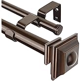 Heavy Duty Curtain Rod Modern Black Curtain Rod Set - 1 Inch Heavy Duty Adjustable Rod 48-144 Inches With Square Finials Curtain Rids