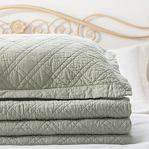 image for Elegant Life Minimal Linen &Cotton King Pillow Sham, Solid Colored Pil