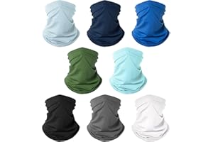 8 Pack Neck Gaiter Balaclava Gator Bandana Face Mask Cooling UV Protection Face Cover Neck Scarf for Men Women
