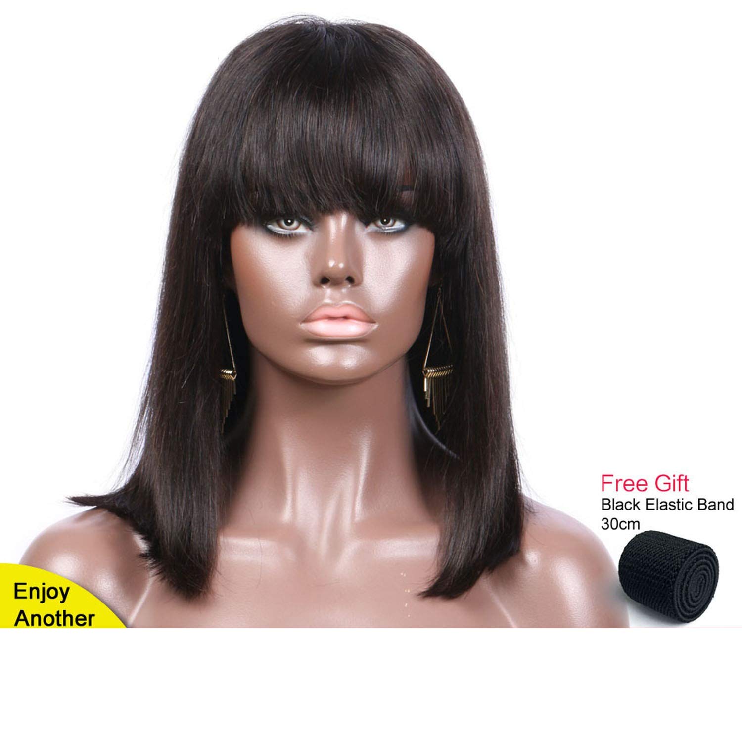 Amazon Com Straight Short Bob Lace Front Human Hair Wigs With