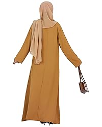 Zofocy Solid Color Women Abaya Modest Muslim Prayer
