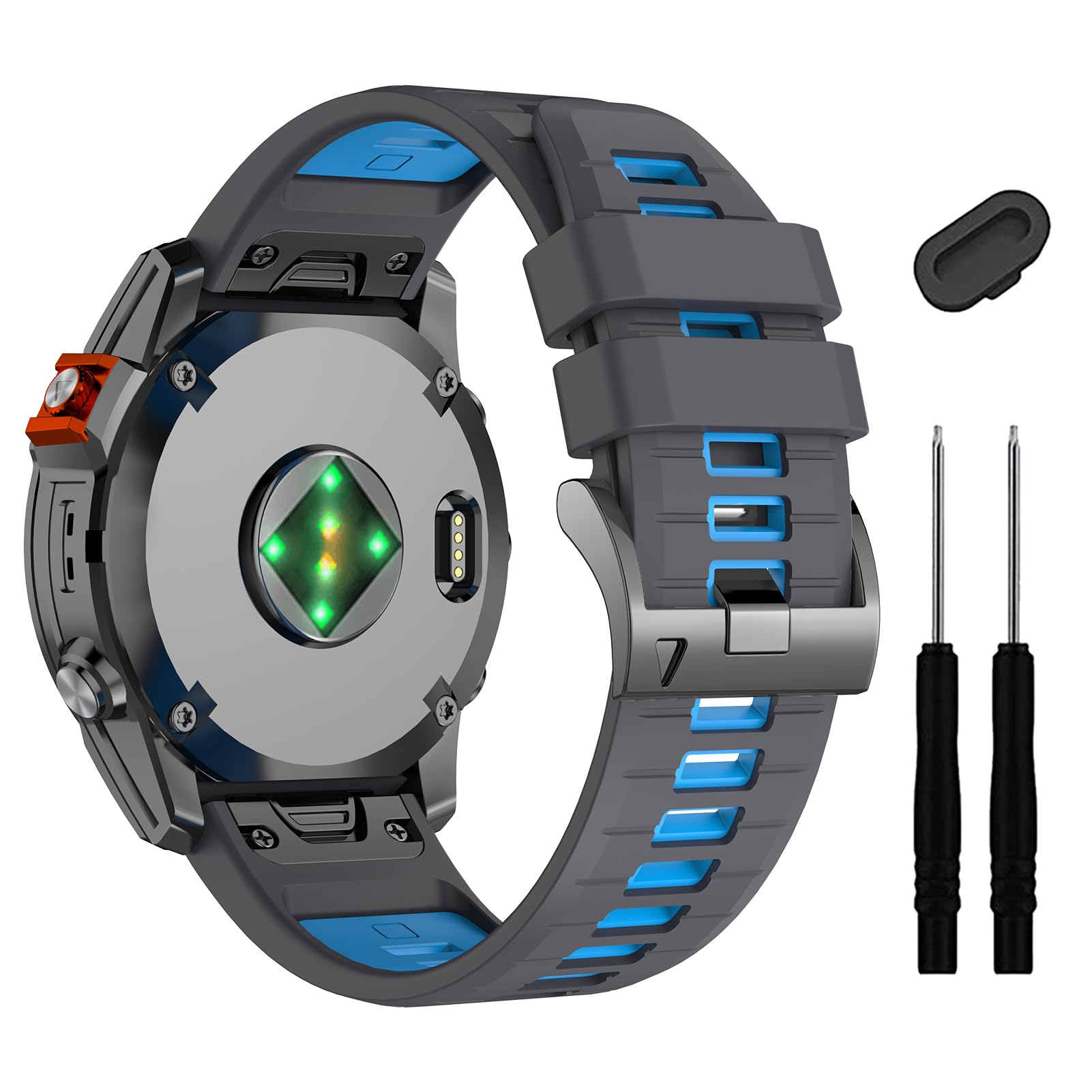 22mm Compatible with Garmin Fenix E/8/8pro AMOLED 47mm/Fenix 7/7 Pro/6/6 Pro/5/5 Plus Watch Band,Soft Quickfit Silicone Straps for Forerunner 970 965 955/Approach S70 47mm/tactix 8/quatix 7 8 47mm