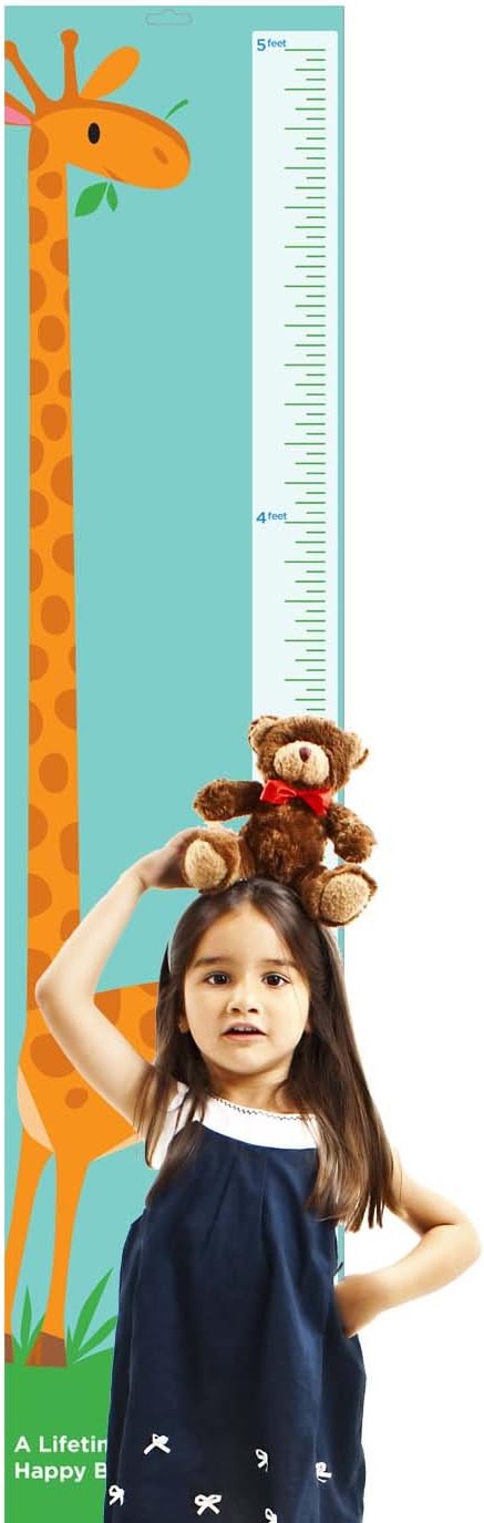 Giraffe Growth Chart by Americord - Hanging height measurement chart for baby, boys, and girls | Perfect Nursery or Baby Room Addition | Measures up to 5 feet