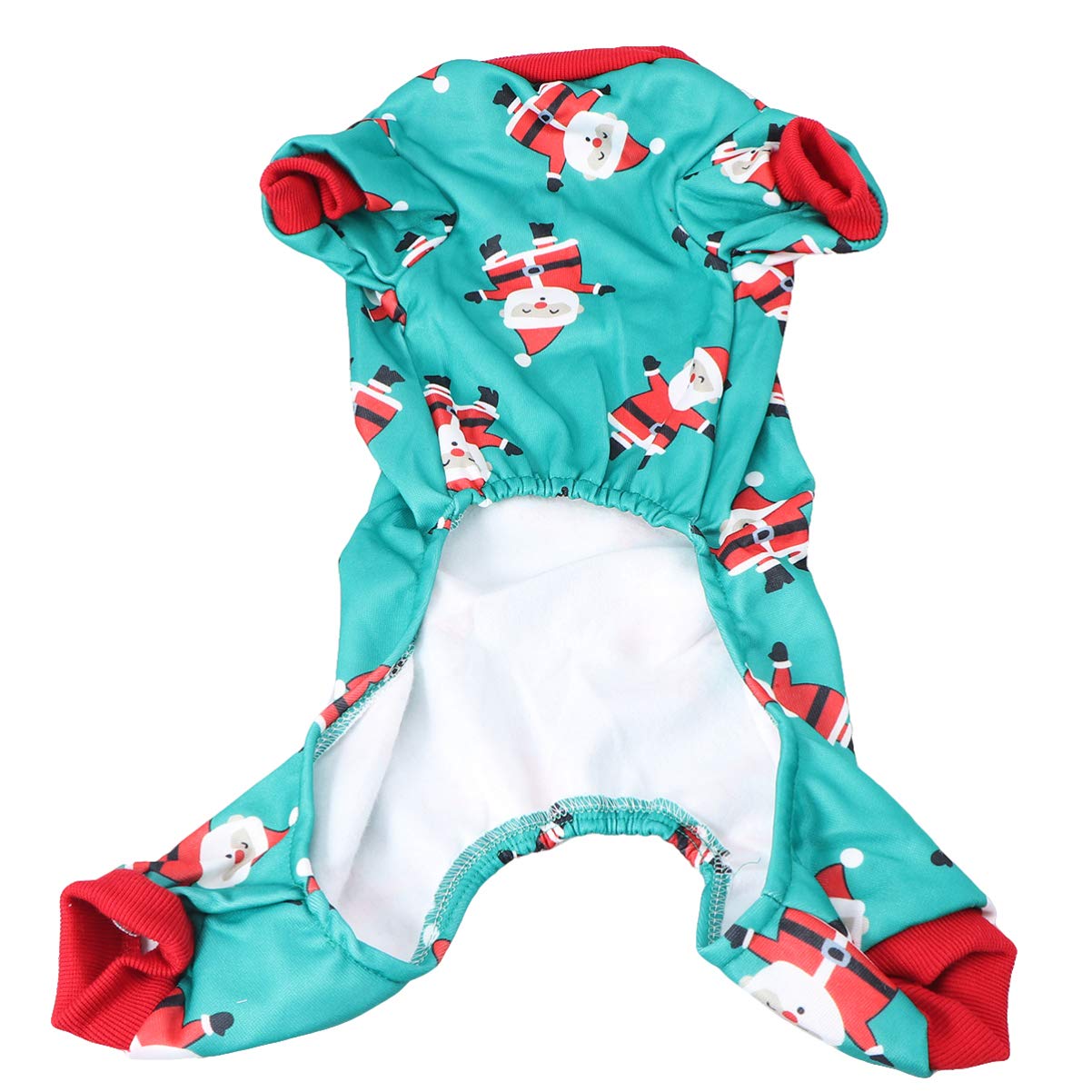POPETPOP Dog Christmas Pajamas - Pet Christmas Jumpsuit Santa Clothes Outfit Apparel Warm Holiday Costume Matching Pajamas for Family and Dog Small Medium Puppy Dog Cat, Green, Size