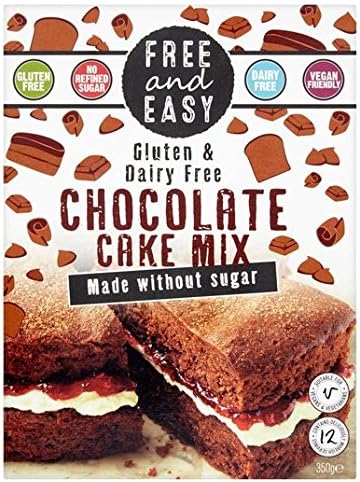 Free & Easy Free from Gluten Dairy Yeast Free Chocolate Cake Mix Sugar Free 350g