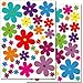 Wandkings wall stickers Colourful Flowers – Design 3 Sticker Set – 62 stickers on 2 US letter sheets (each 8.3 x 11.7 inch)