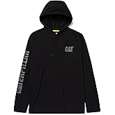 CAT mens Upf Hooded Banner Long Sleeve Shirts With Upf 50 Protection, Moisture Control and Cat Logo on Sleeve