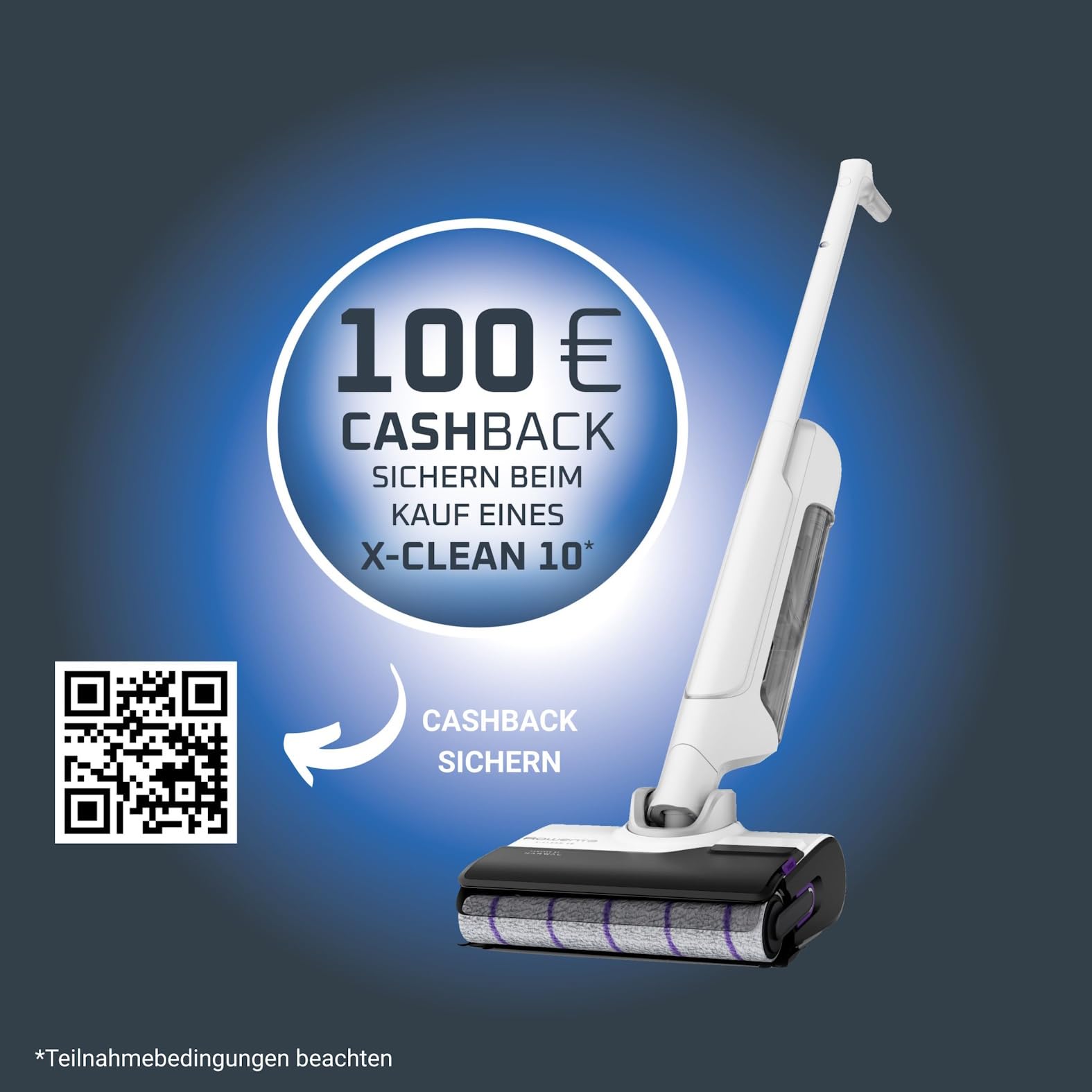 Rowenta X-Clean 10, kabelloser Akku-Nass-Trockensauger, Saugwischer selbstreinigend und -trocknend, Nasssauger Ultraleicht: nur 0,8 kg in der Hand, Waschsauger mit 60 min Laufzeit, weiß, GZ7540WO 3