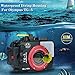 Sea Frogs 195FT/60M Underwater Camera Waterproof Diving housing for Olympus TG-5 Black (Housing + Red Filter)