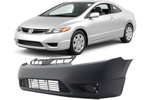 FitParts Compatible With Front Bumper Cover 2006-2008 Honda Civic Coupe DX-G EX LX Si Coupe 06-08. New, Primed and Ready for Paint. With Fog Light Holes. HO1000237 04711SVAA90ZZ 2007