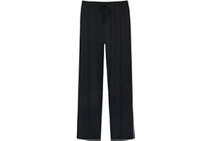 WiWi Mens Bamboo Viscose Pajama Pants Soft Lounge Bottoms Knit Big and Long Sweatpants Lightweight Sleep Pant Drawstring S-4X