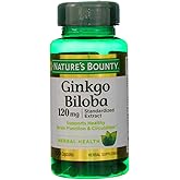 Nature's Bounty Ginkgo Biloba 120 mg Double Strength - 100 Capsules, Pack of 2