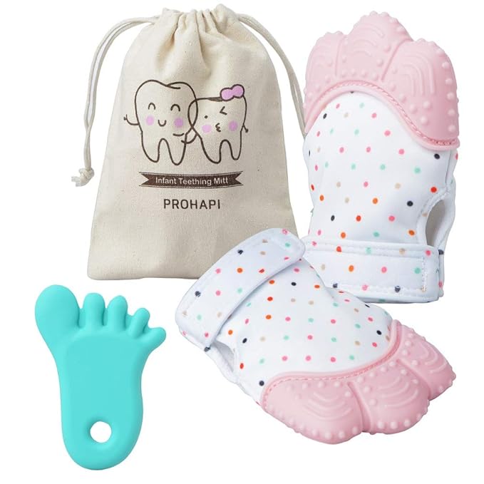 Prohapi Silicone Baby Teething Mitten, Self Soothing