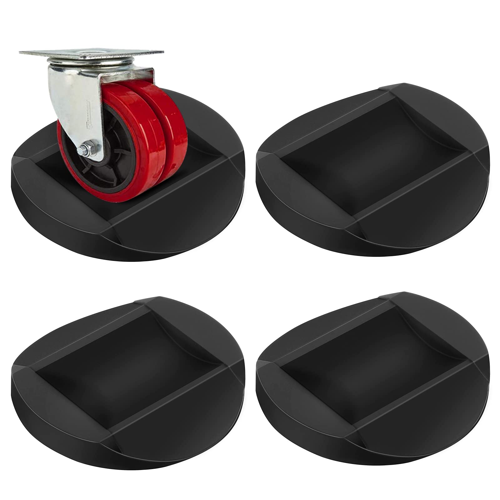 Photo 1 of Furniture Stopper, 4 Pack 3"x3" Wheel Stoppers Bed Stoppers Furniture Caster Cups - Premium Solid Rubber Caster Cups Fits to All Floors & Wheels of Sofas, Beds, Chairs, Prevents Scratches